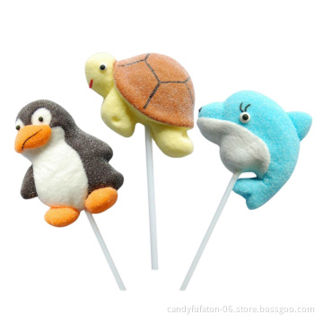 Handmade ocean sea animal marshmallow lollipops candy